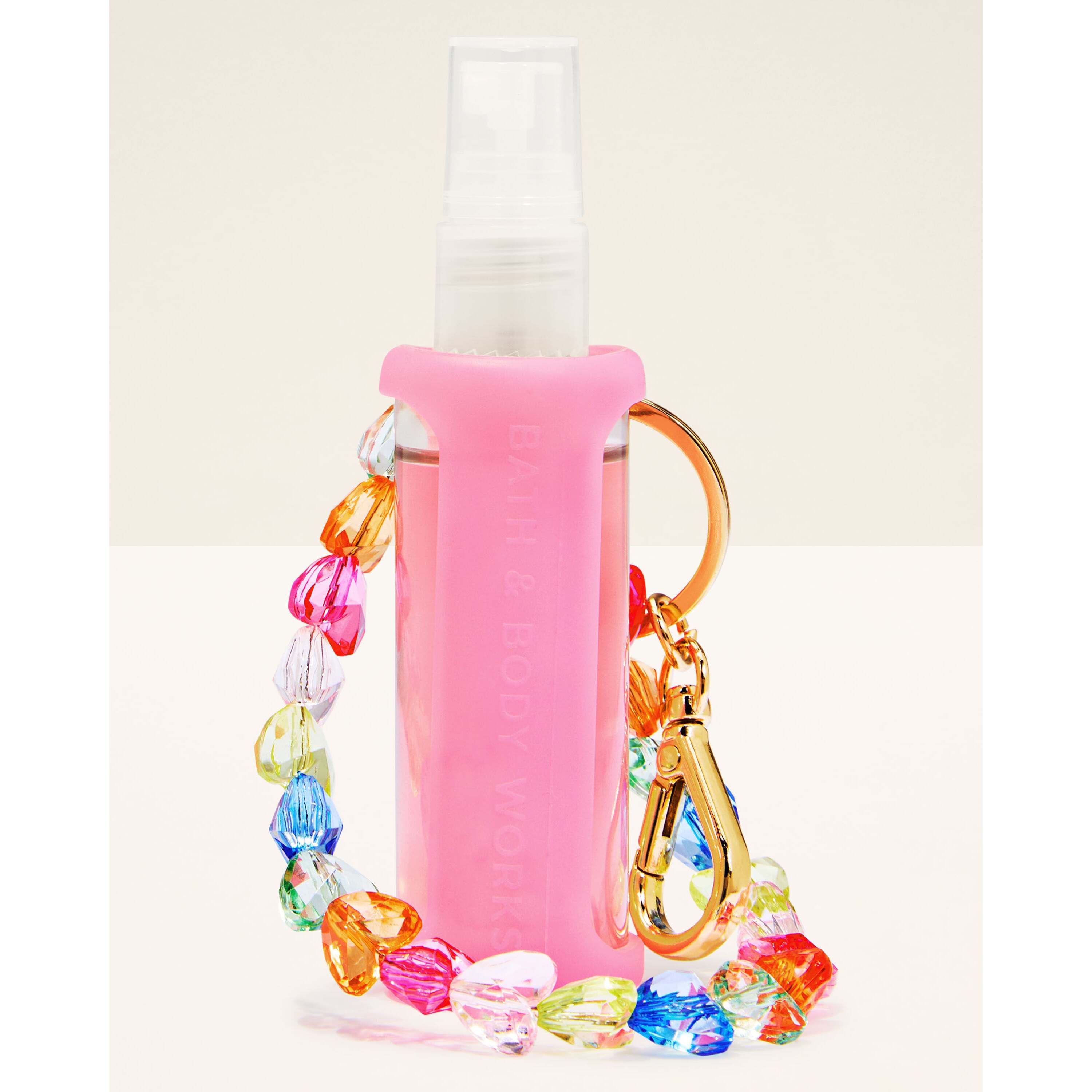 Pink Wristlet Hand Sanitizer Spray Holder